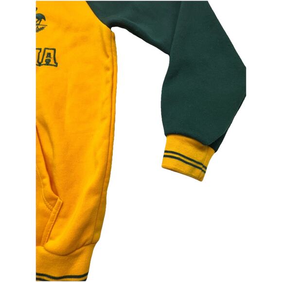 Adult Full Zip Up Baseball Jacket Mens Size Large Australian Green Gold - Picture 2 of 7